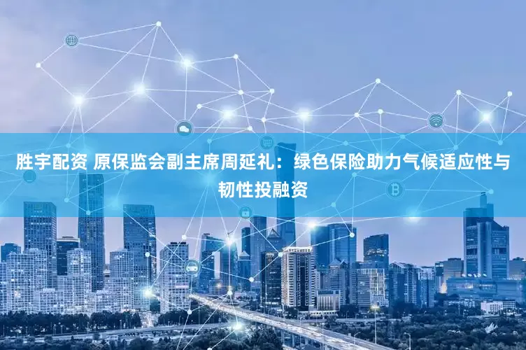 胜宇配资 原保监会副主席周延礼：绿色保险助力气候适应性与韧性投融资